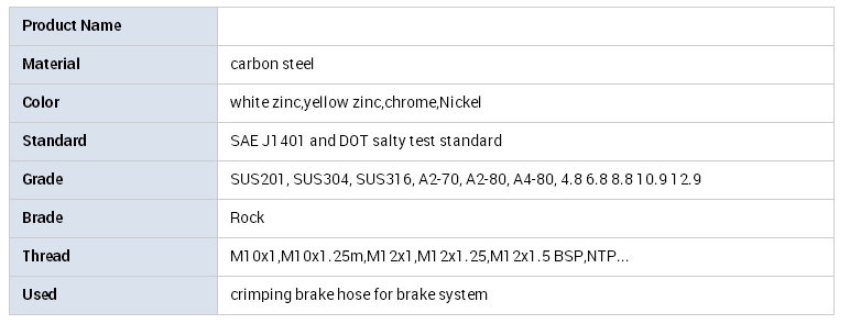STAINLESS STEEL MATERIAL BRAKE HOSE FITTINGS SINGLE BANJO BOLT M10 X 1.5