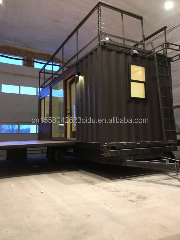 Modern Design Customized Color Steel Fabricated Fast Install Prefab Modular Homes on Wheels for Mobile Camping Trailer