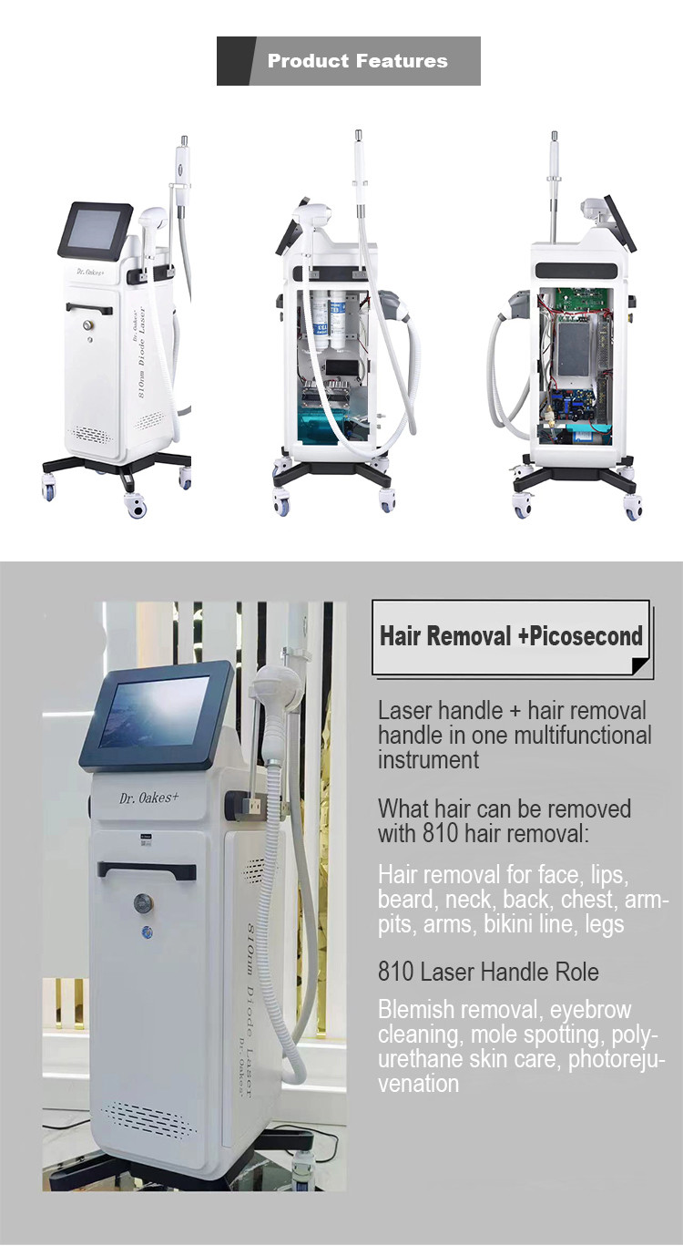 810 Pigment Removal Machine , Portable 2 In 1 IPL Beauty Laser Tattoo Removal Machine