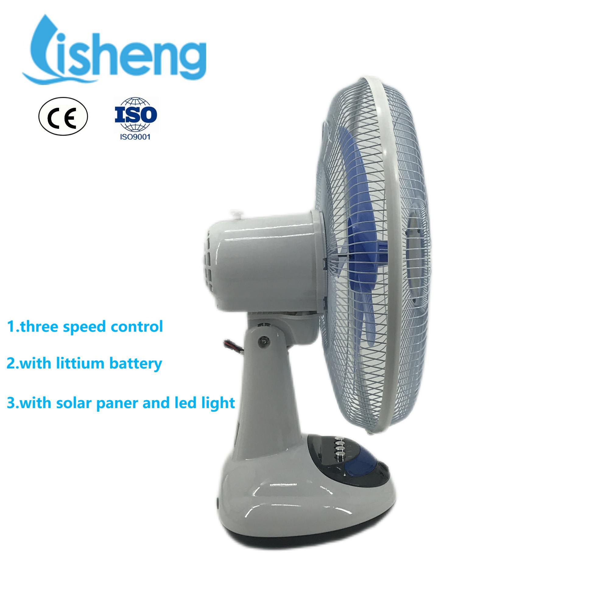 12inch 12V Portable Rechargeable Table Fan With LED Light And Batteries