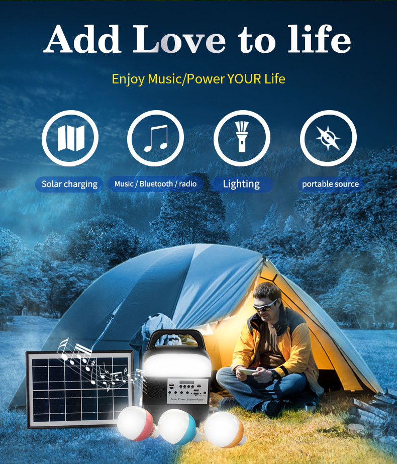OEM 10000Hrs Indoor Outdoor Activity Solar Lighting And Usb Charging System