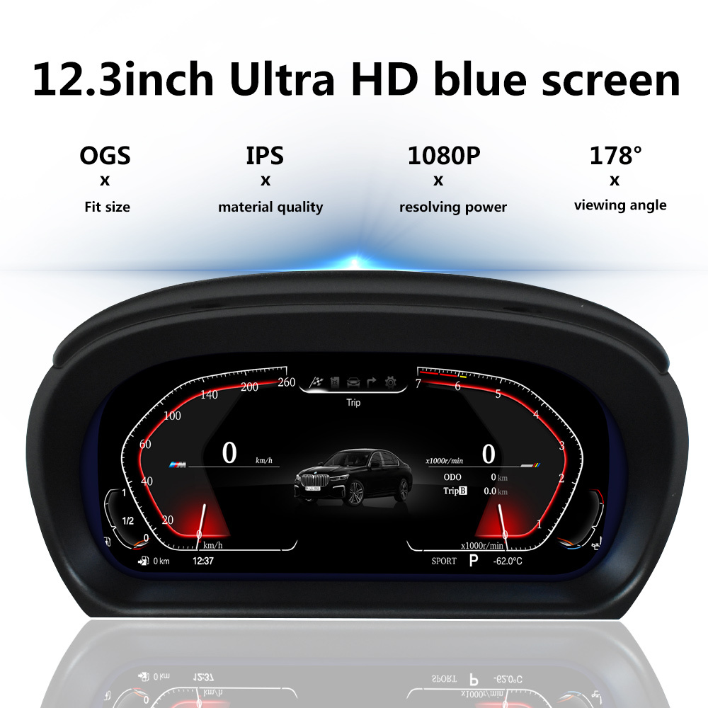 Viknav For BMW 3 Series E90 (2004-2010) 12.3 inch Upgraded LCD Cluster Panel Smart Dashboard Speedometer Display