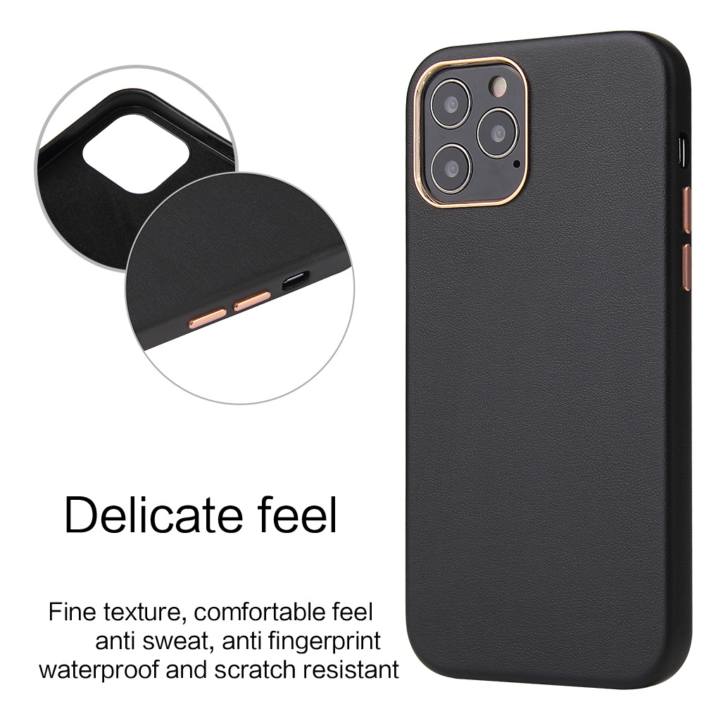 Sports Design Style Leather Case for iPhone 13 Pro Max Customized Logo Gold Ring