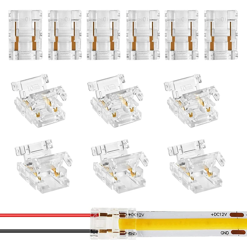 Hotel COB Mini Led Light Strip Wire Connectors 2 3 Pin Connection Solderless CCT 5 8 10mm LED Strip To Strip Wire Connector