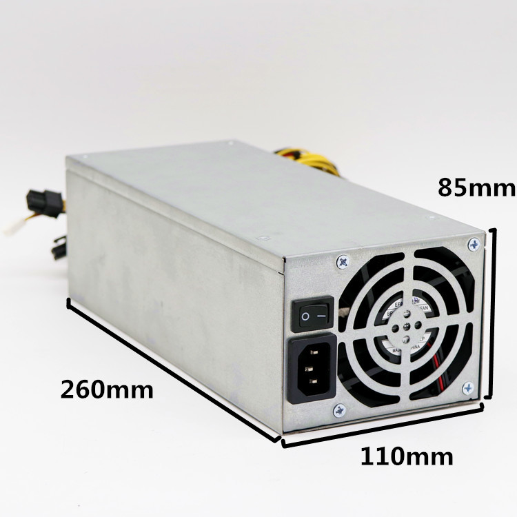 High Power Server Power Supply 2400 watt 10x6PIN GPU Machine Two 8-centimeter power supply conector