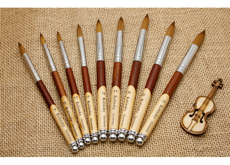 Classical Design Kolinsky Acrylic Nail Brush Art With 9 Different Sizes