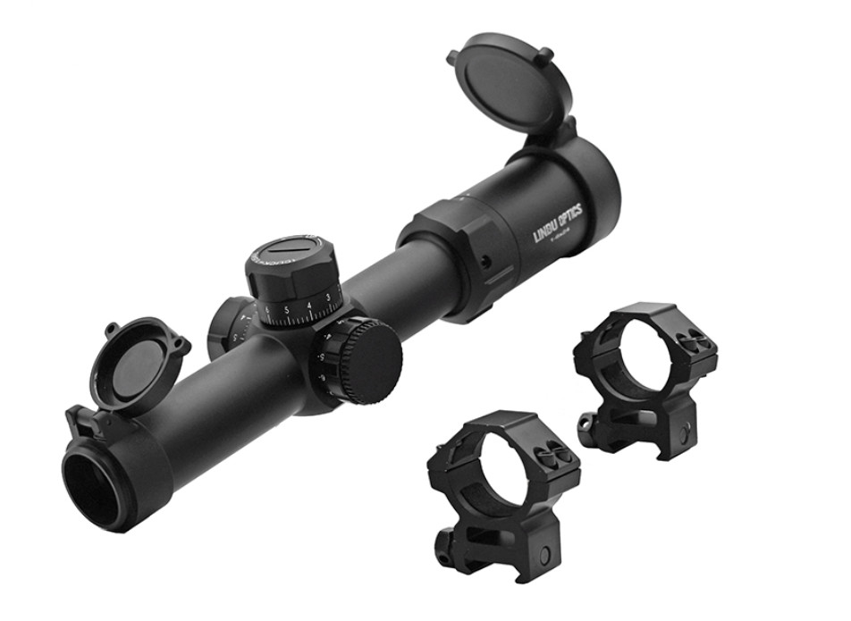 30mm 4x24 100yds Illuminated Reticle Riflescope With Mount Ring