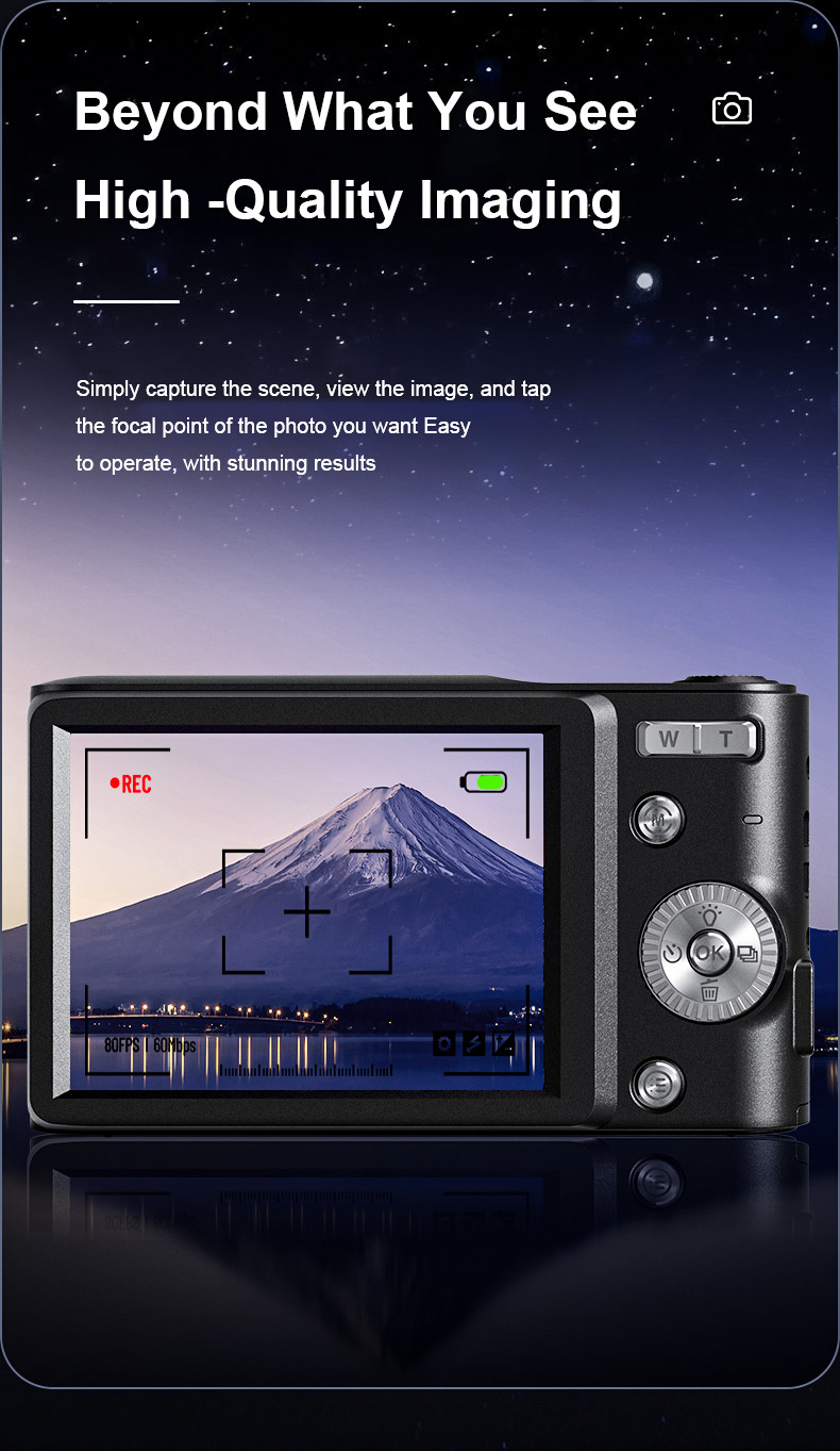 48MP Full HD Digital Video Camera Built-in Fill Light for Low Light Settings 32GB Storage Capacity