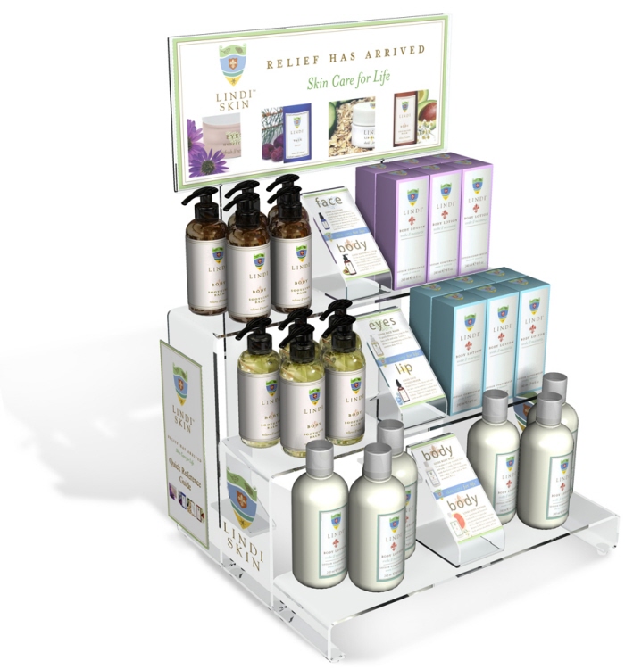 Countertop Makeup Display Units Biodynamic Cosmetic Shop Display Stand