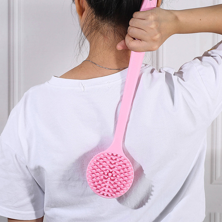 Hypoallergenic Long Handle Silicone Bath Body Brush Home Bathroom Accessories