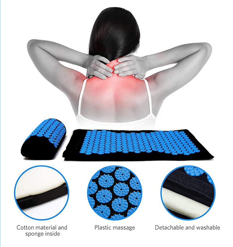 Linen Brown Natural Acupressure Mat 50pcs Acupressure Pillow For Headaches