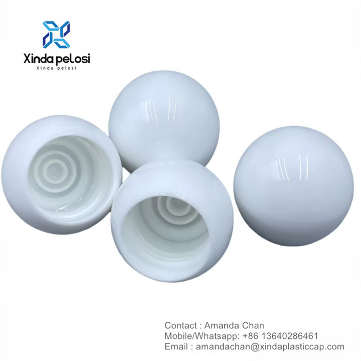 Custom Size Plastic PP Round Bobble Cosmetic Cap Round Screw Cap For Bottle