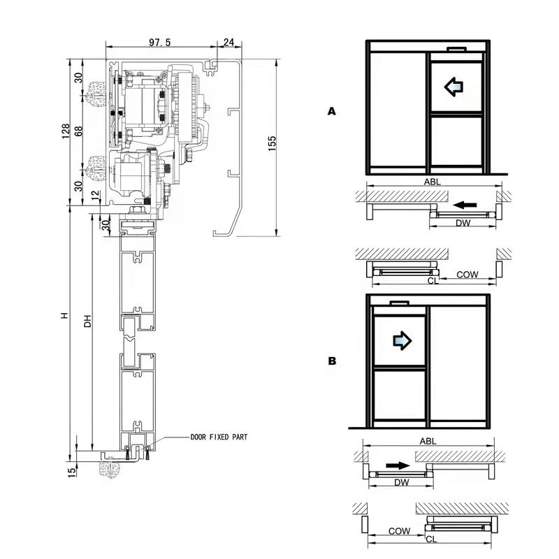 Automatic Sliding Door Operator YW-125, Sliding Door System, Automatic Slide Door Opener