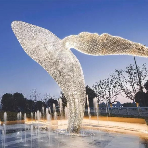 Abstract Whale Garden Animal Sculptures Outdoor customized For Display