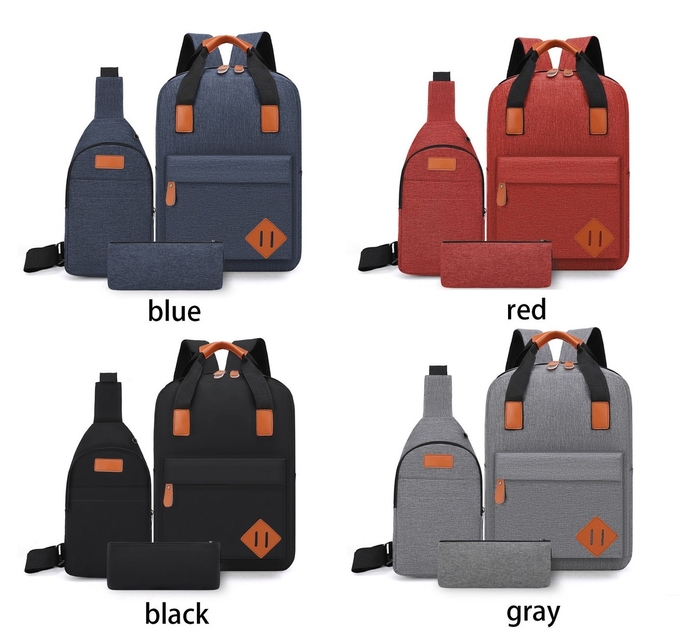 Waterproof Three In One Backpack Nylon Computer Backpack Set With USB