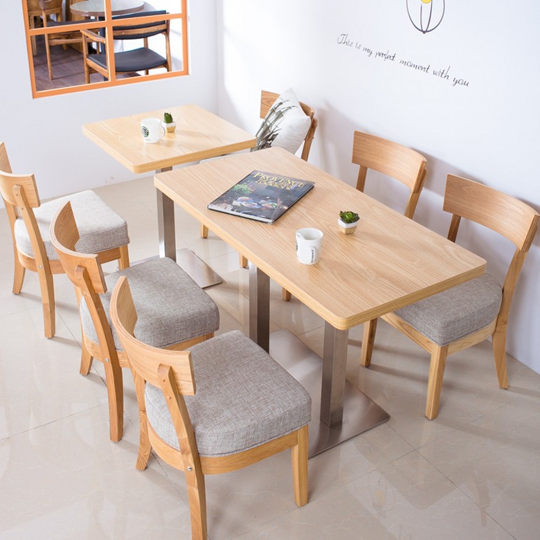 29.5" Solid Wood Dining Table And 6 Chairs Sofa Coffee Shop