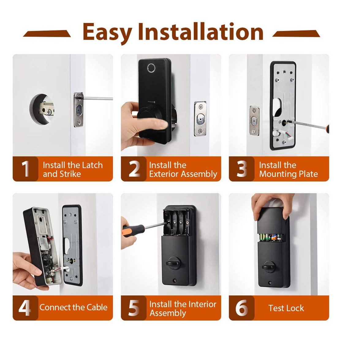 Kingforce Touchpad Voice Guide Fingerprint Smart Electronic Lock_copy