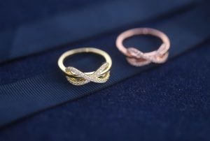 18K Gold Plated 925 Sterling Silver Rings Cubic Zirconia Paved Diamond OEM