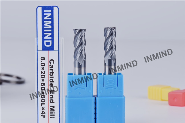 Grain Size 0.8UM Upto HRC50 AlTiN Coating 8mm Square machine cutting tools End Mill , 4 Flute , end mill bits