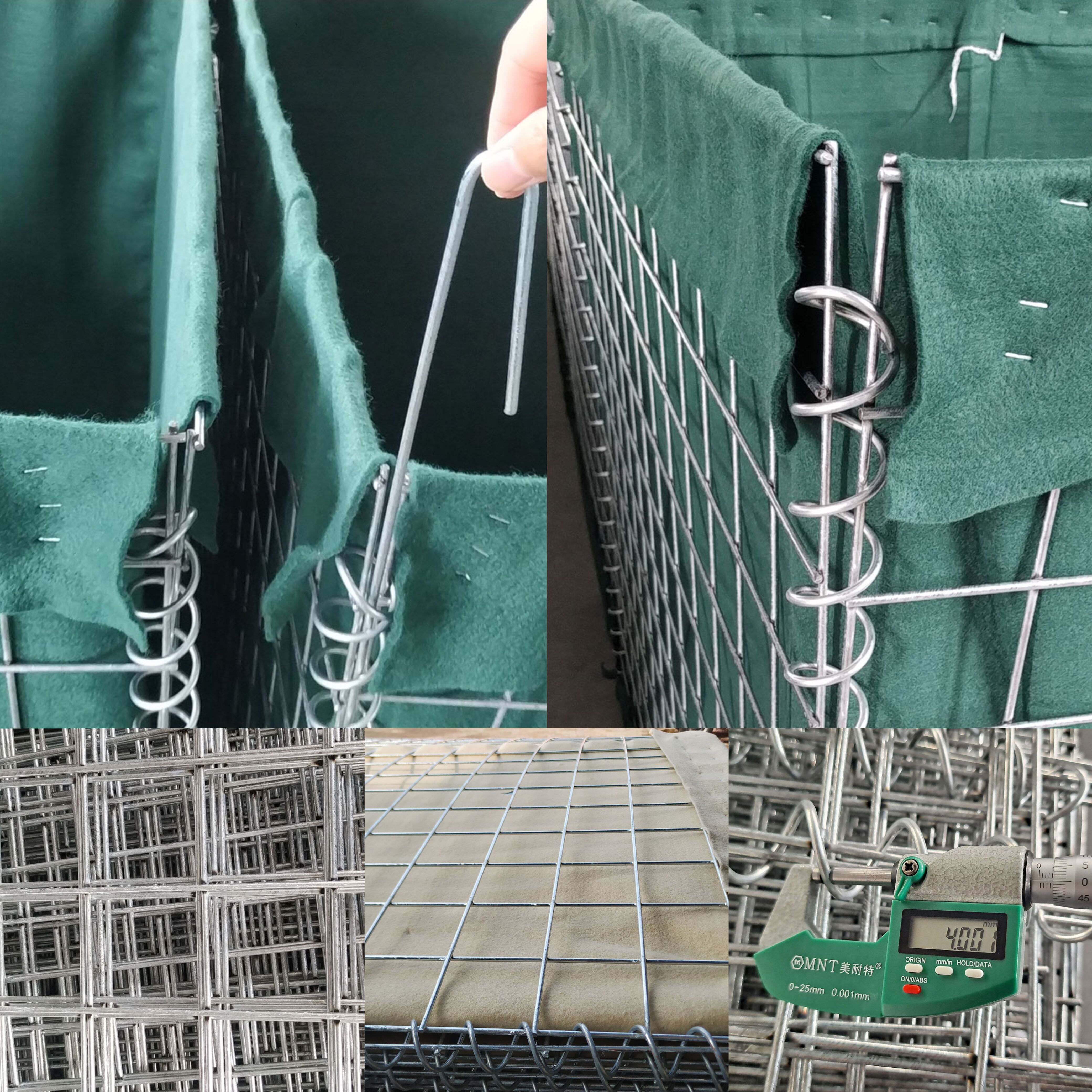 Galvanized Defensive Barrier Galfan Welded Gabion Lined Geotextile Cloth For Flood Control Retaining Wall Fence