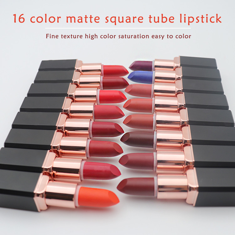16C Color Matte Lip Stick 8×2cm Wesson Beauty Waterproof Lipstick