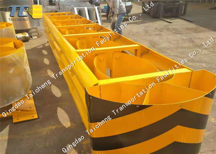 Highway Steel Tunnel Entrance Anti Collision Pad Guideable Yellow Crash Attenuator