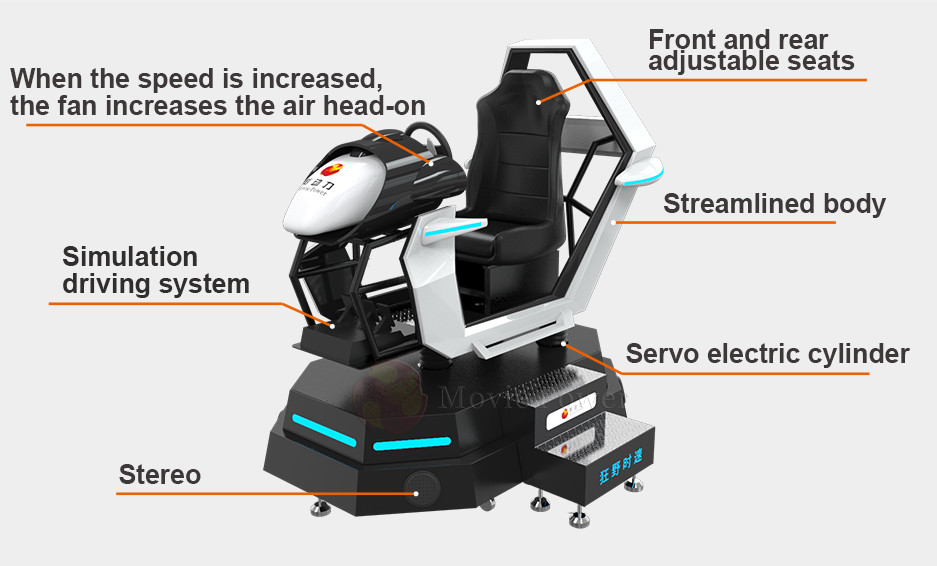 360 Rotating VR Racing Simulator Amusement Ride Simulator Arcade Car Driving Game Machine