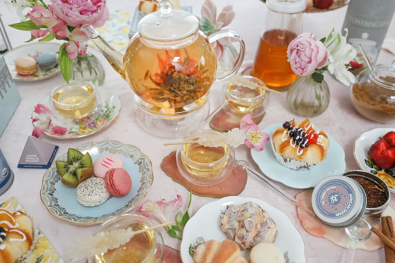 1500ml(52oz) Glass Teapot with Removable Infuser, Ehugos Stovetop Safe Large Tea Pot, Blooming and Loose Leaf Hand