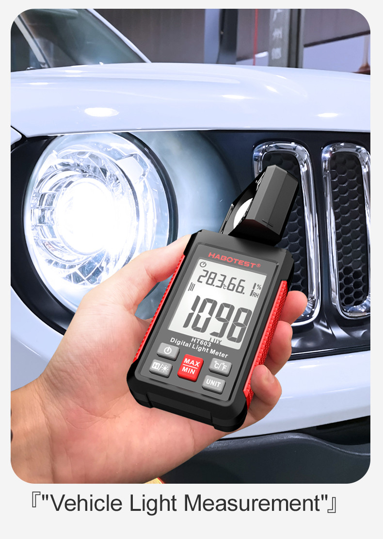 HT603 200,000 Lux Auto Digital Lux Meter Light Meter Digital Illuminance Meter