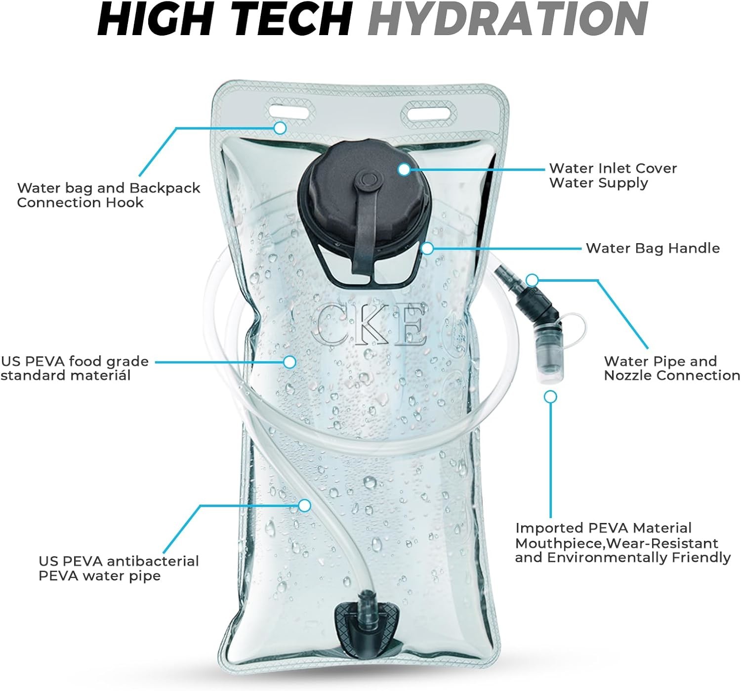 Hydration Backpack Hydration Pack Water Backpack with 2L(70-Ounce) Hydration Bladder for Men Women Kids for Running