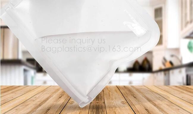 Kitchen Reusable Storage Silicone Food Fresh Bag with free hand baggy rack,preservation food fresh vacuum storage bag wa