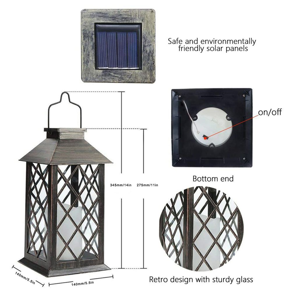 138COB 6hrs Charging Garden Hanging Lanterns Flameless Candle 3000LM