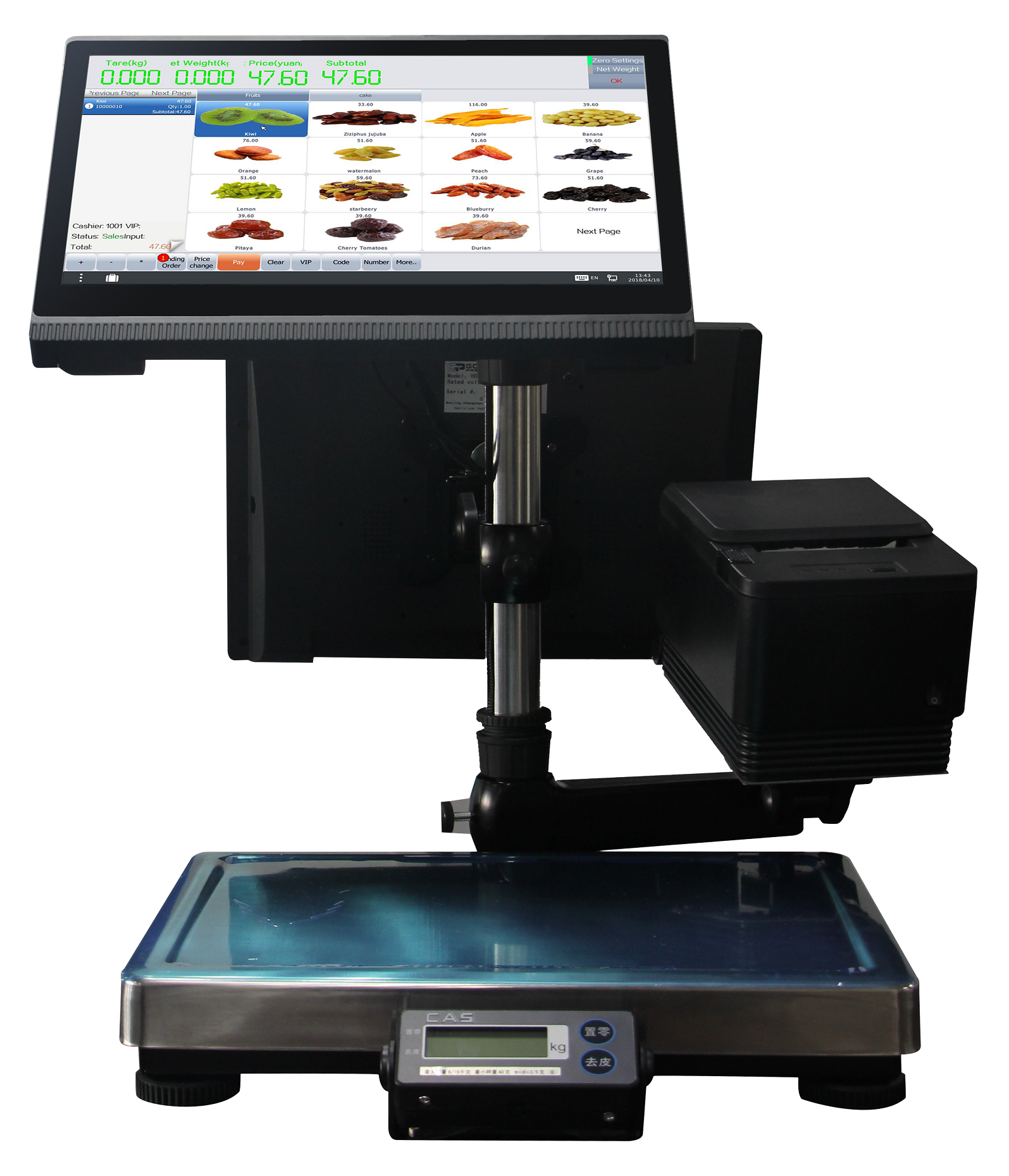 Cash Register with Thermal Receipt Printer Dual Display and Optional Weighing Scale