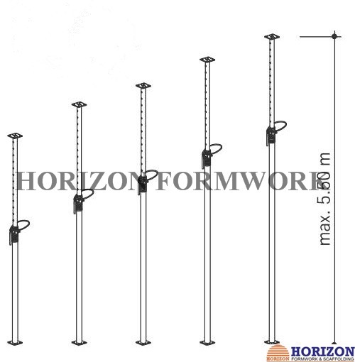30KN Scaffolding Steel Prop Heave Duty , Adjustable Building Props EN1065 Standard