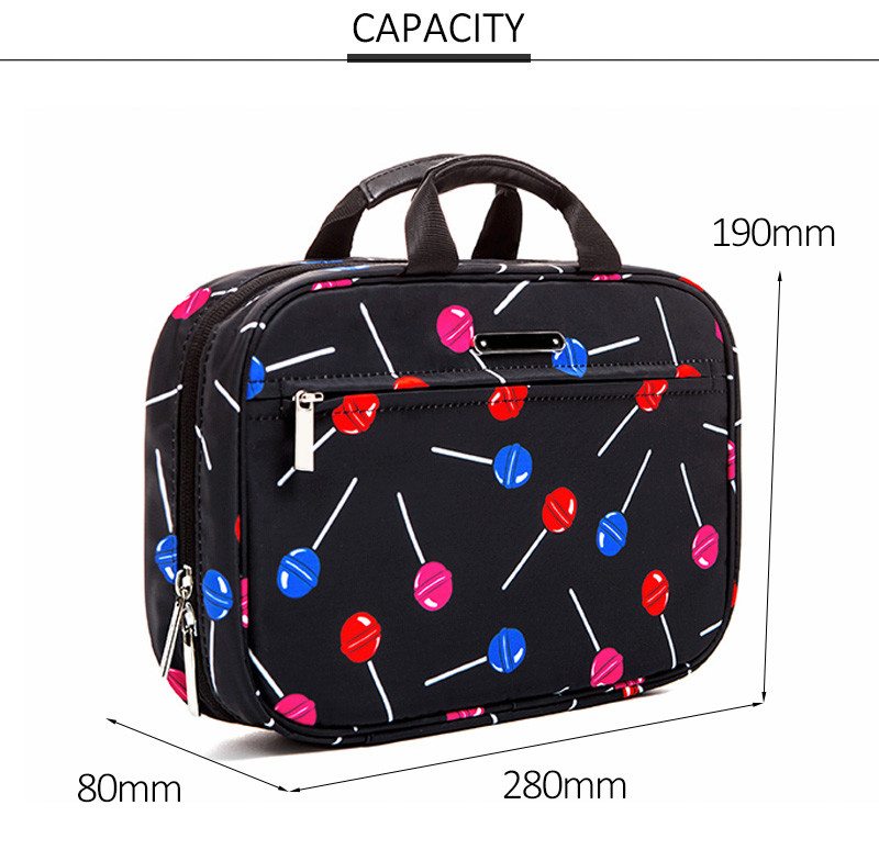 Black Folding Portable Travel Cosmetic Hanging Toiletry Bag