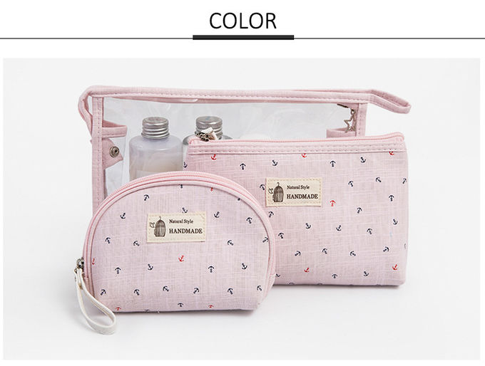 Lady Private Label Waterproof Portable Pink Cosmetic Bag Sets