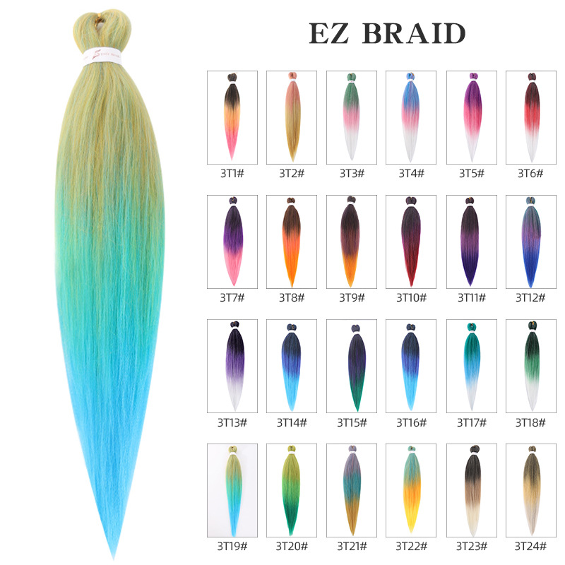 Material Ombre Crochet Braiding Hair Expression Pre Stretched Hair With 100g Weight