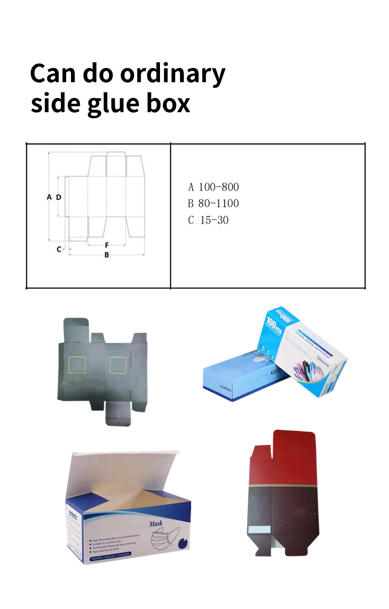 Cardboard Paper 200g-650g 6 Corners Folder Gluer Machine for 4 Corner Box Folding