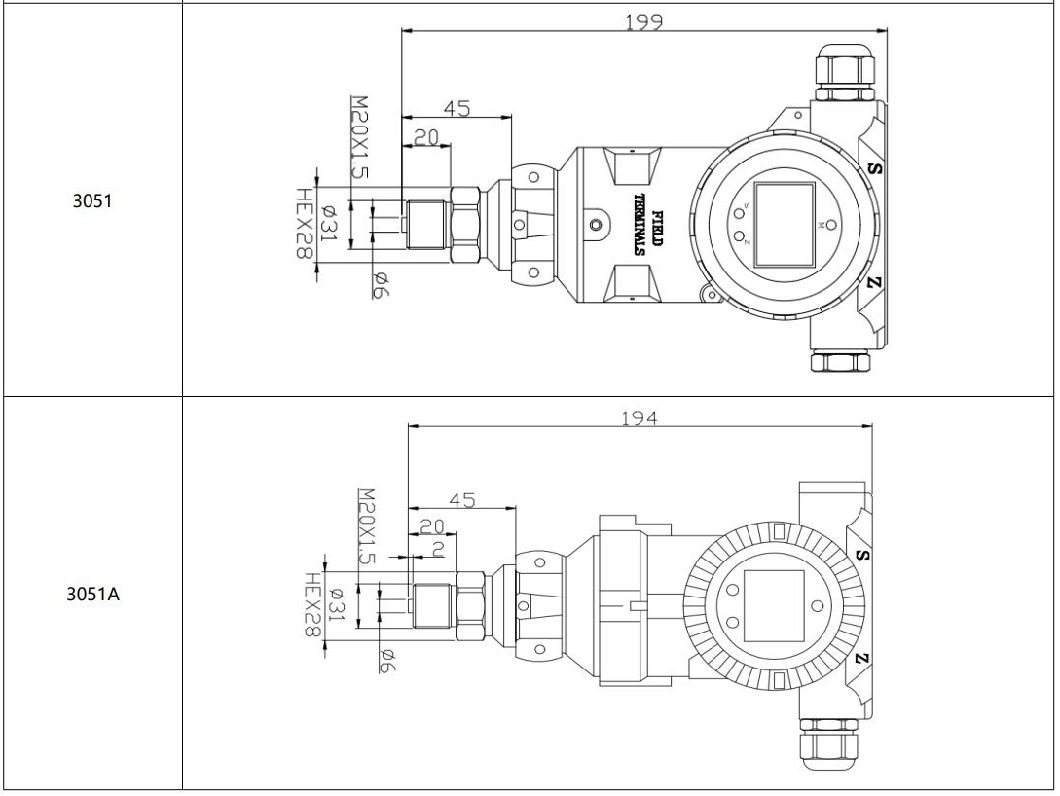 High Stable 4-20mA Gauge Digital Pressure Transmitter with Display China Manufacture