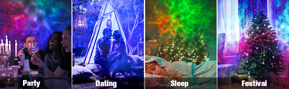 Colorful 450nm Smart Wifi Star Projector Square Shape with Music