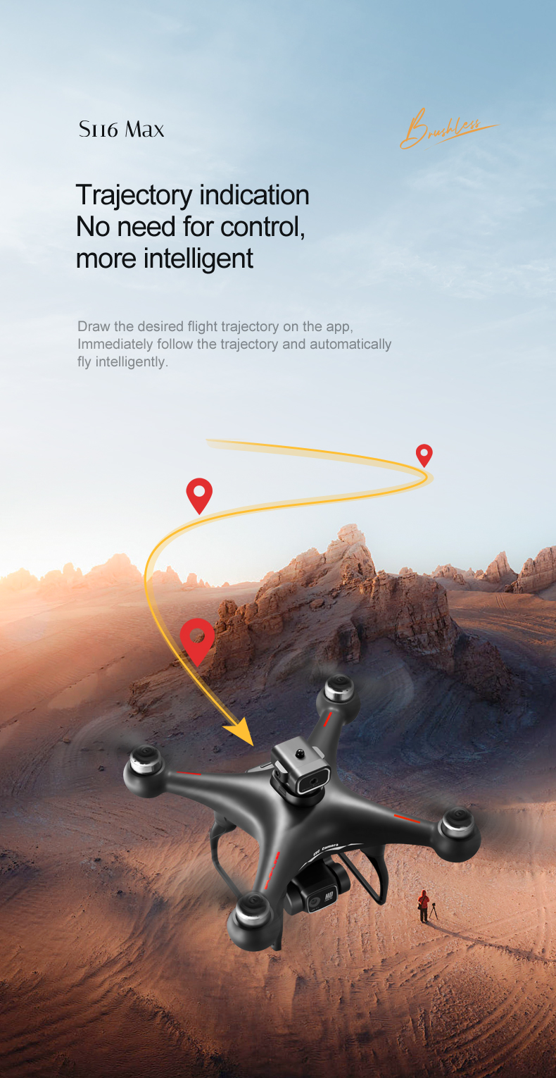 Voice Control Hot S116 Drone 4k Camera Obstacle Avoidance Drone Dual Camera Profesional Mini Drone GPS with LED Lights 2024