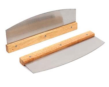 New design 13" Stainless Steel Pizza Cutter Knife With Wood Handle for the baking pizza