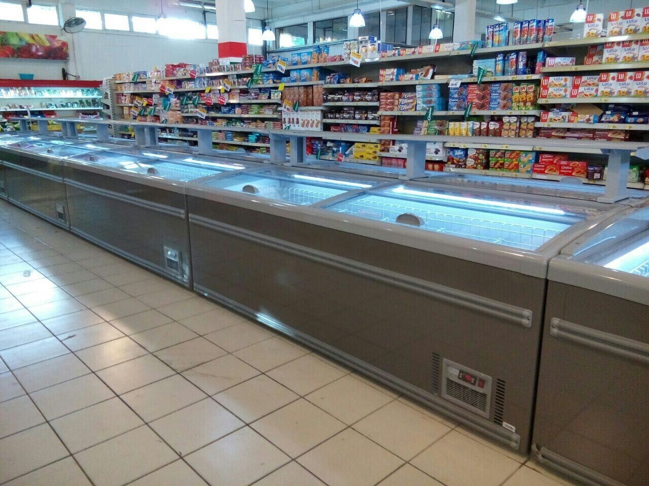2.1m 1.8m Combined Open Top Island Display Freezer For Supermarket CE ROHS