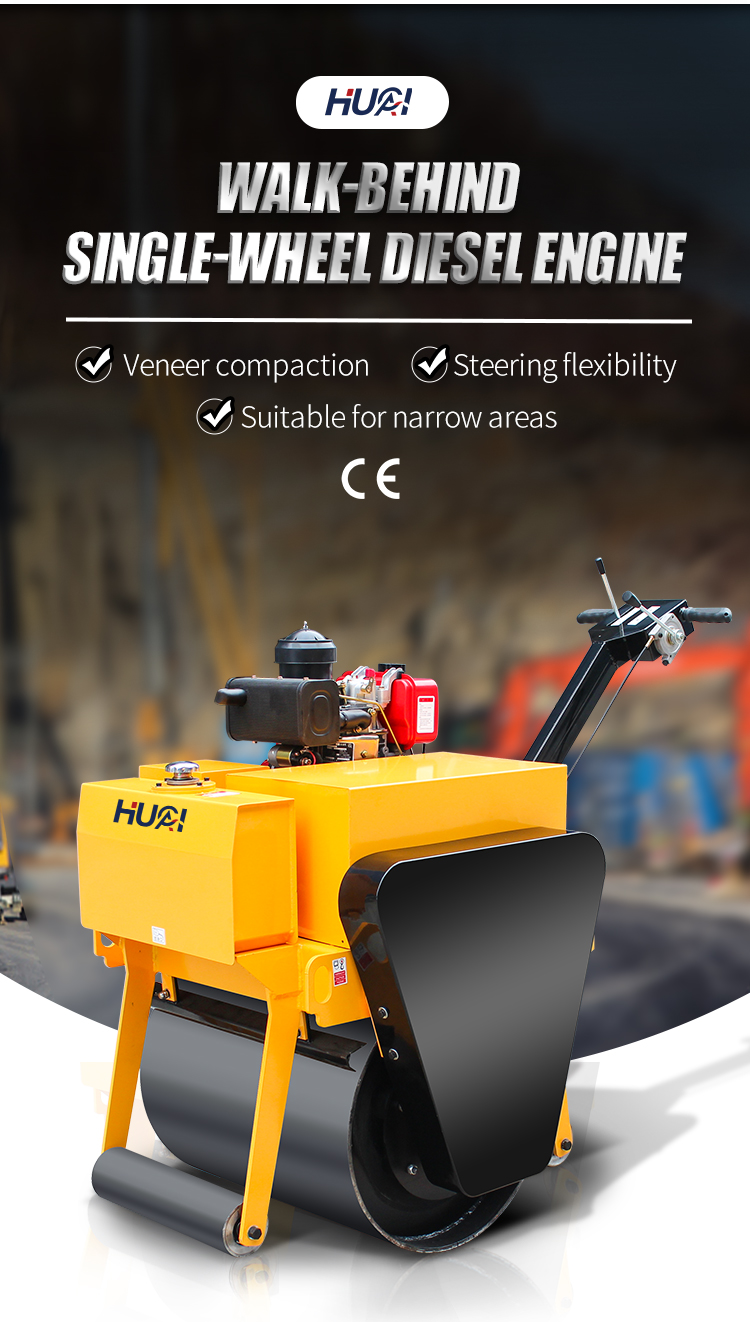 Small Road Roller Vibrator Compactor with 0.5mm Nominal Amplitude and 0-4 km/h Speed