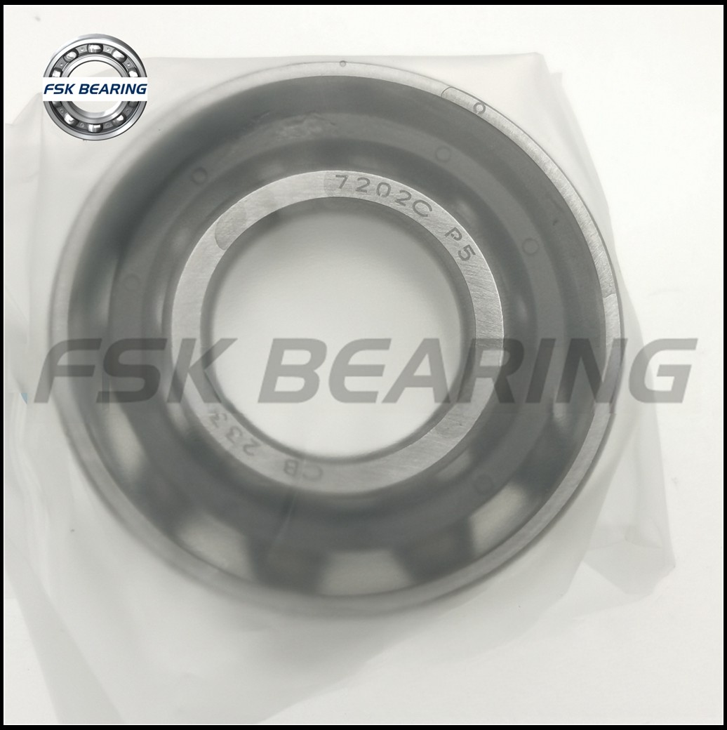 Single Row 7202CY P5 7202C P5 Angular Contact Ball Bearing 15x35x11 mm Gcr15 Chrome Steel