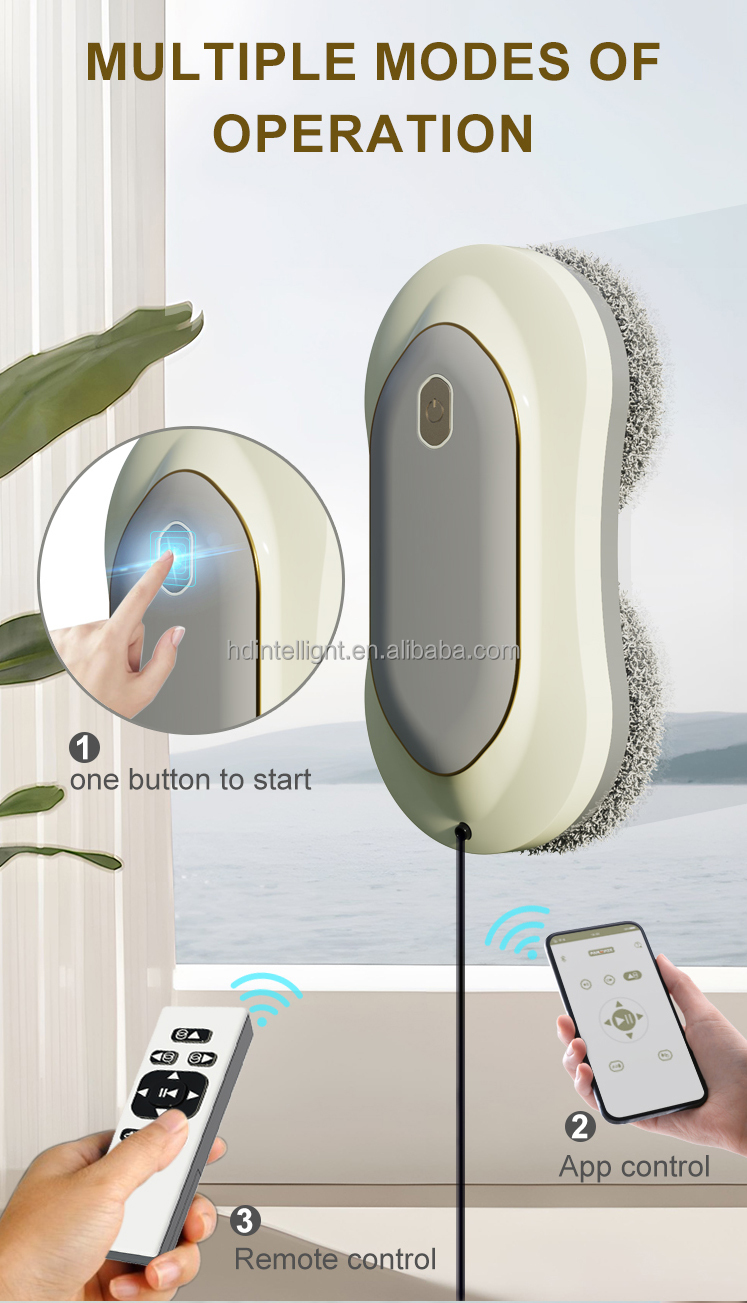 High Capacity 650mAh Battery Electric Powered Automatic Window Cleaner Robot Vacuum for Household US Plug Type