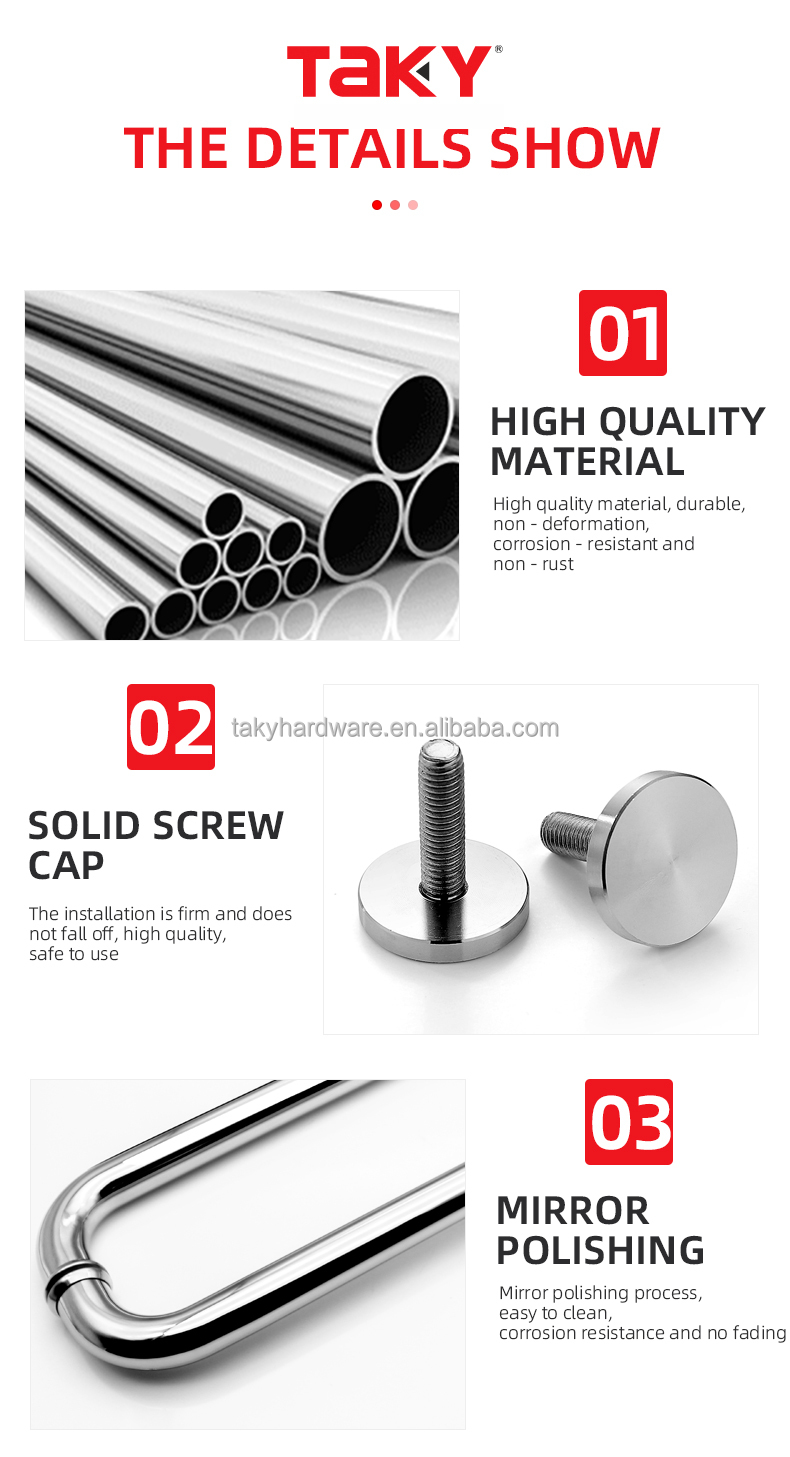Glass and Wooden Door Handle for Office Sided Push Pull Puxadores para Porta de Vidros