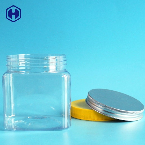 Stackable Square Wide Mouth Plastic Jars Space Saving Fully Airtight
