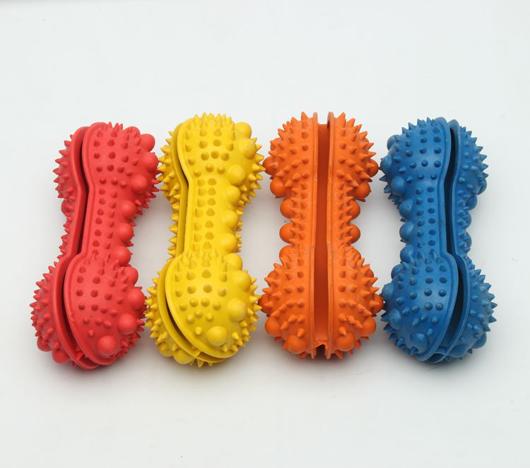 Eco - Friendly Dog Food Dispenser Toy Strong Bone Shape Long Service Life