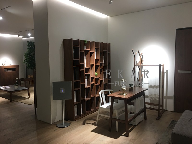 High Quality Walnut Veneer Wooden Bookcase Bookshelf KSL-BK001